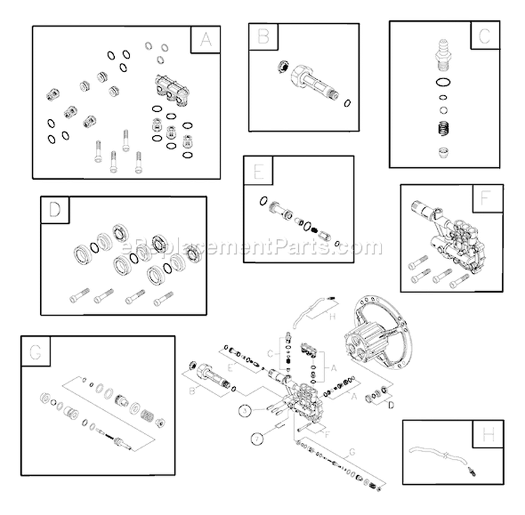 Page B Diagram and Parts List for 020304-0  Briggs and Stratton Pressure Washer